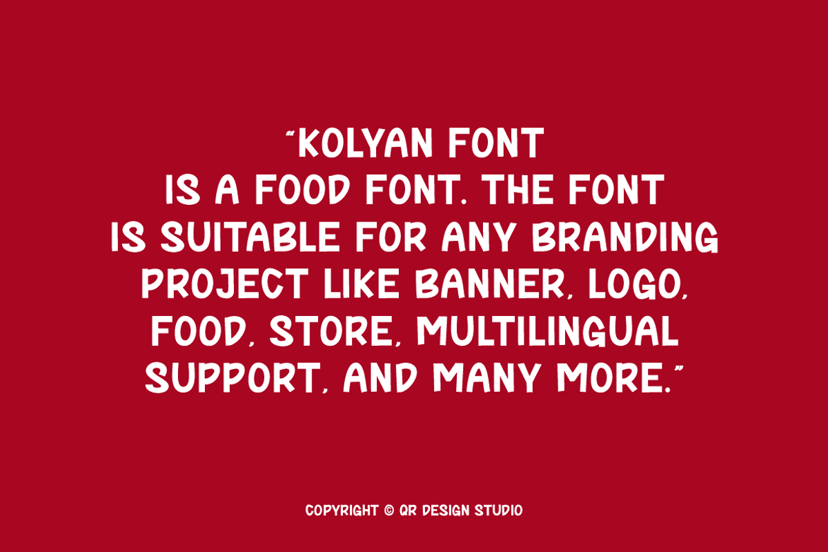Kolyan - Food Font, a Sans Serif Font by QR Design Studio (Photo 6 of 13)