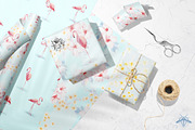 Oasis | Watercolor Flamingo patterns, a Pattern Graphic by Tanya Vollar (Thumbnail 2 of 10)