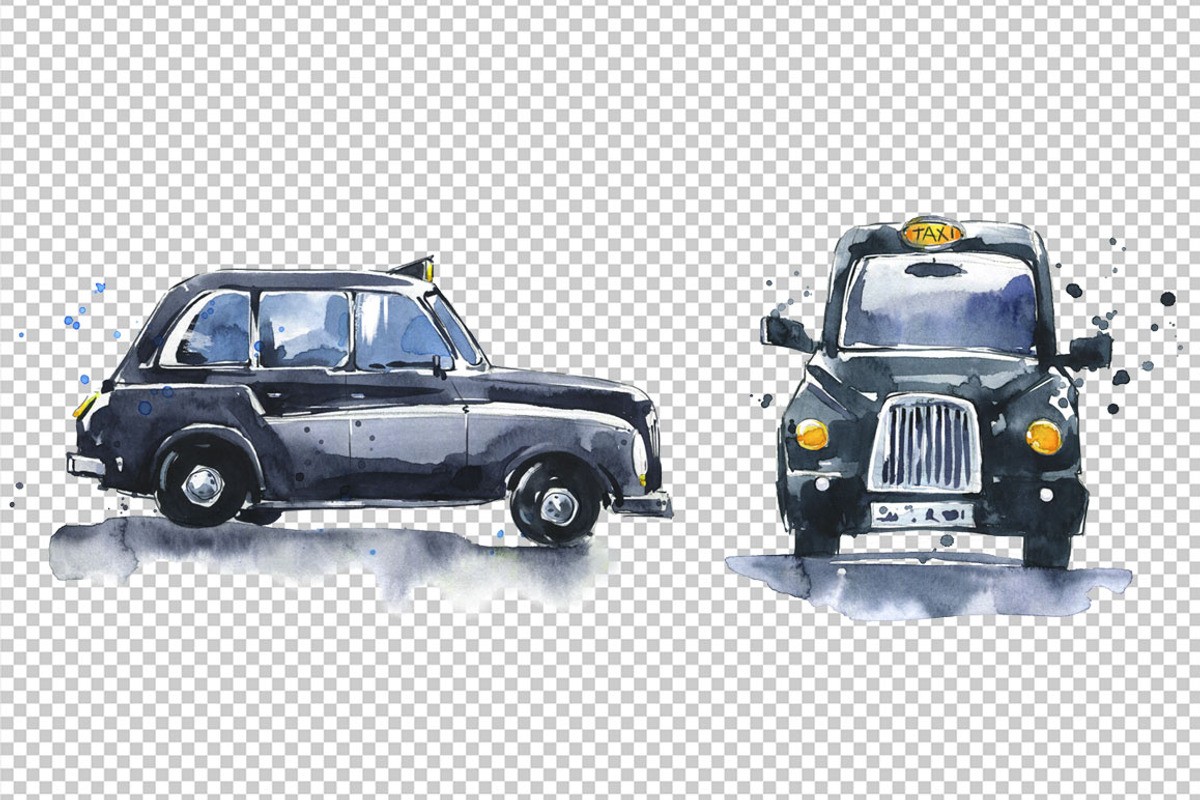 London black cab watercolor sketch, an Illustration by Kamenuka (Photo 2 of 4)