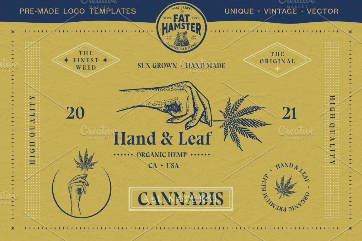 Cannabis & Hand vintage illustration, a Healthcare Illustration by Fat Hamster (Photo 6 of 16)