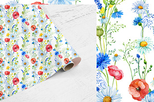 Daisy Patterns Seamless Floral Paper