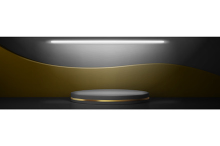 Circle platform with gold stripe, a Furniture 3D Model by art PVP - market