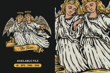 The Twins Vector Illustration