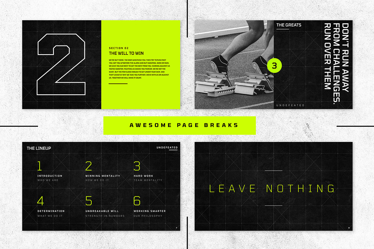 UNDEFEATED - PRO SPORTS KEYNOTE PACK, a Presentation Template by GOAT Design Co. (Photo 7 of 12)
