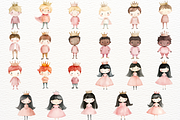 Pink Princess Watercolor Cliparts, a Person Illustration by SugarCloudStudioArt (Thumbnail 5 of 5)