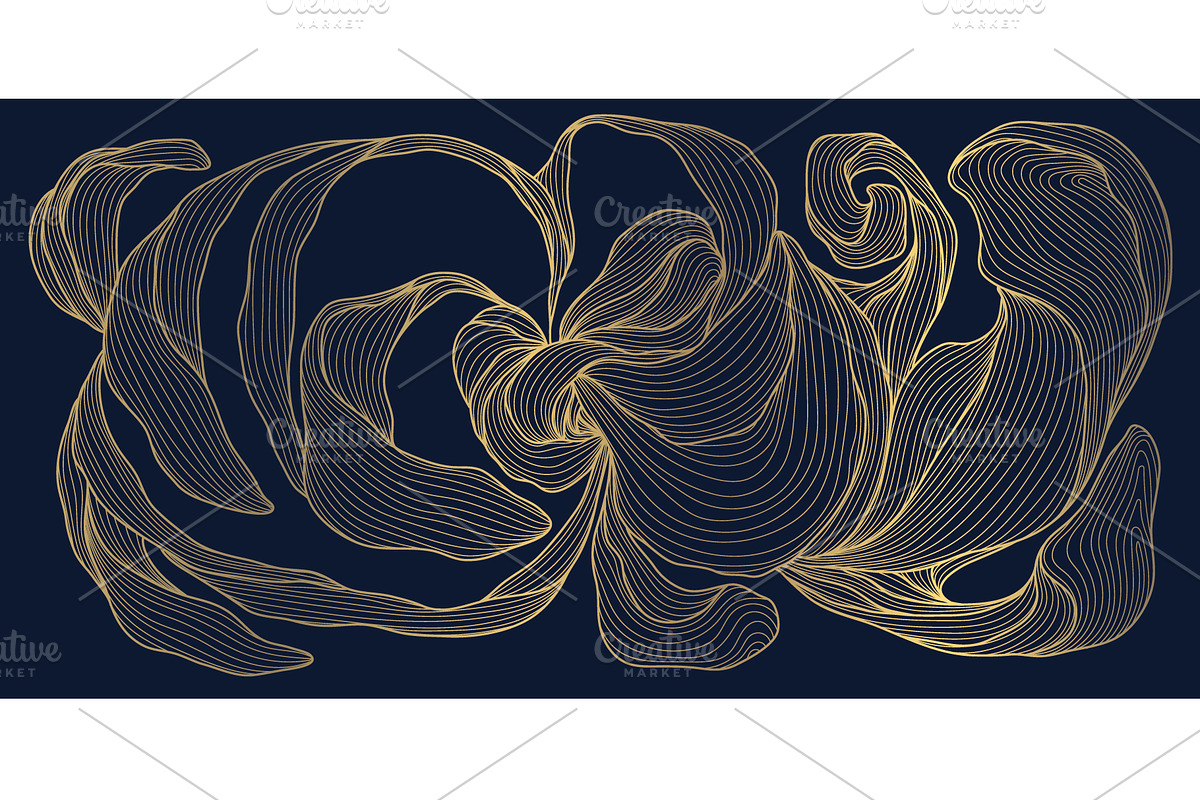 Flowers and Leaves Line Luxury Art, a Pattern Graphic by Marylia (Photo 21 of 27)