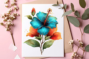 Whimsical spring hibiscus flowers, an Illustration by SinaCreation (Thumbnail 9 of 11)