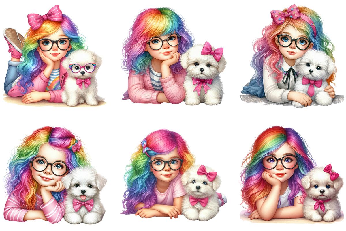 Quirky Girl Clipart, Cute Whimsical, an Illustration by DreamArtGraphic (Photo 2 of 7)