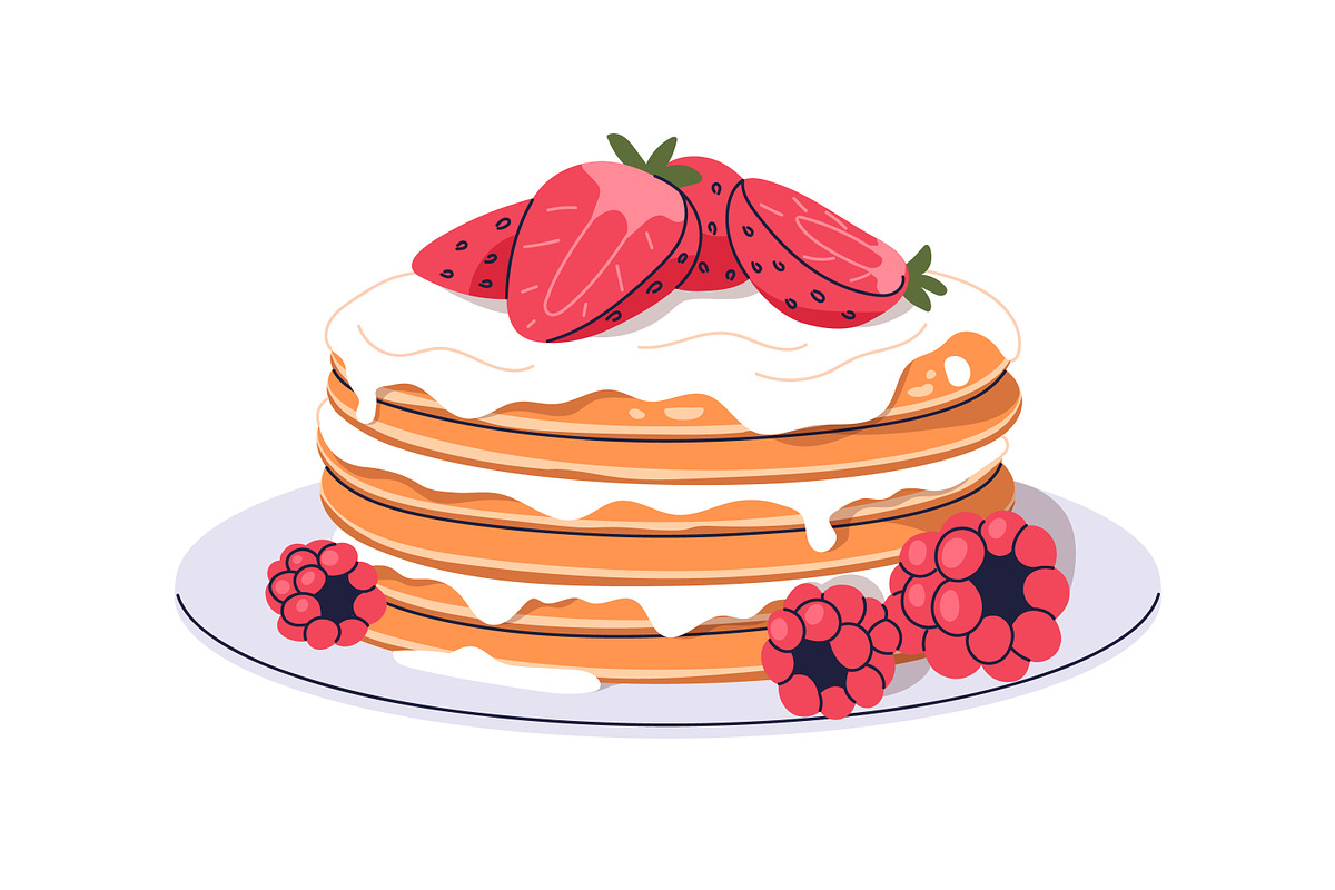 Yummy American pancake stacks set, a Food Illustration by Good Studio (Photo 4 of 11)