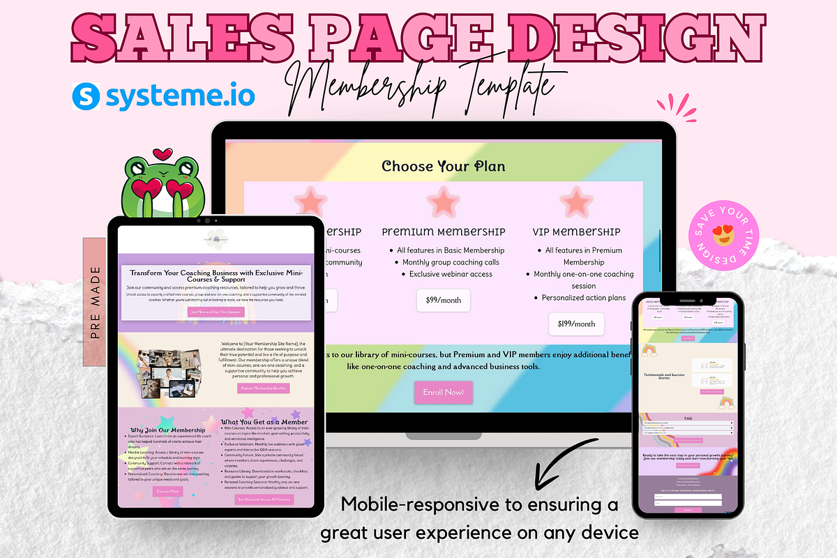 Membership Site Design Template, a Branding & Logo Template by bellaROSEworkshop (Photo 5 of 10)