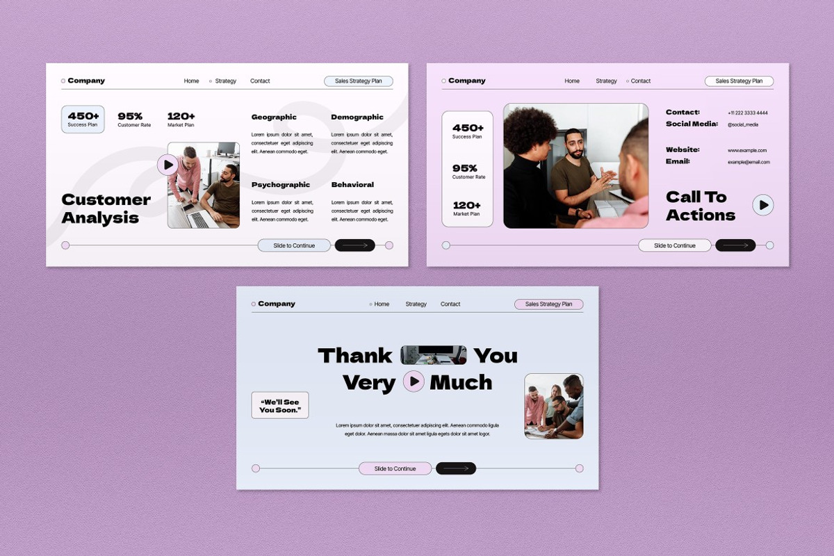 White Pink Sales Strategy Plan PPT, a Presentation Template by graphicook (Photo 5 of 5)