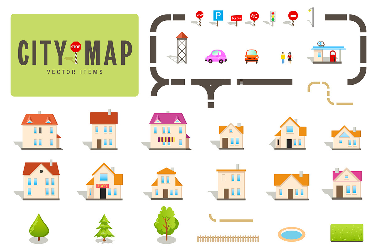 Vector Pattern: Funny City Map, a Pattern Graphic by Savgraf (Photo 3 of 3)