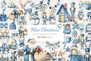 Blue Christmas Clipart 56 PNG