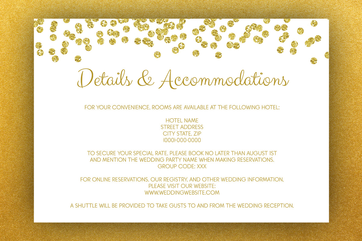 Gold Glitter Wedding Invite Package, a Stationery Template by BF Studios (Photo 4 of 4)