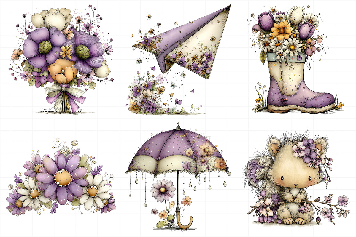 Whimsical Spring Clipart, an Illustration by Daily.Designs (Photo 4 of 7)