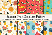 Summer Fruit Seamless Pattern, an Illustration by OK Design (Thumbnail 1 of 3)