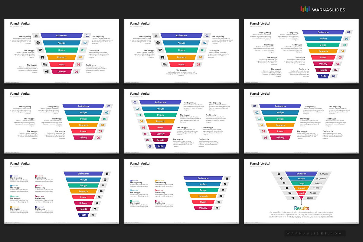 Funnel Diagram PowerPoint Templates, a Presentation Template by Warna Works (Photo 16 of 26)