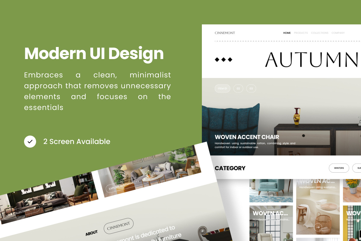 Cinnemont - E-Commerce Landing Page, a Websites & App Template by productype1 (Photo 2 of 5)