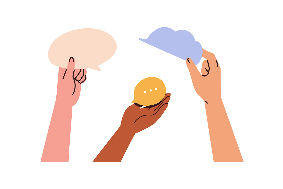 Hands with heart, star, emoji symbol, a Person Illustration by Good Studio (Photo 2 of 25)