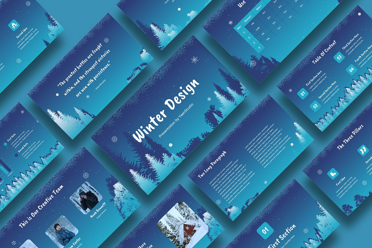 Winter Design Presentation Template preview 5
