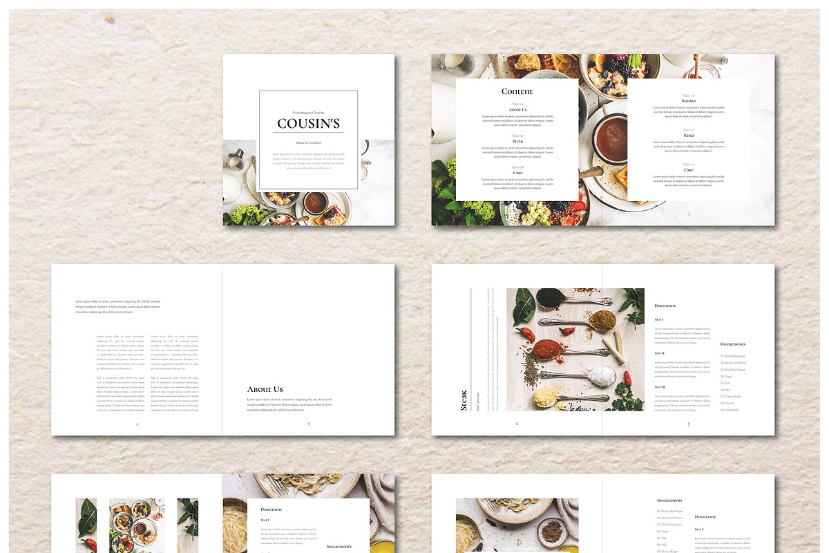 Square Cookbook / Recipebook, a Magazine Template by MA-KING_ART