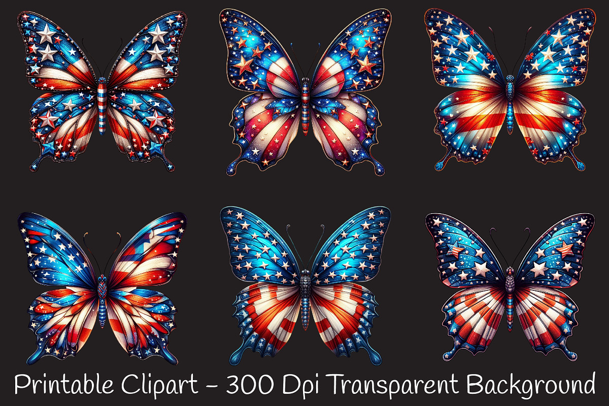Memorial Day Butterfly Sublimation, an Illustration by RobertsArt (Photo 6 of 7)