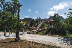 Wooden bridge in Las Arenas, Spain, an Architecture Photo by SkyNext