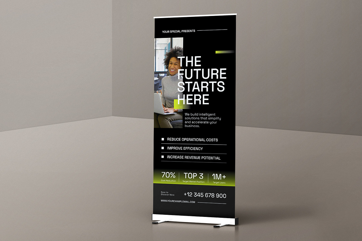 PRAGYA | Startup Roll Up Banner, a Stationery Template by Neermana (Photo 3 of 4)