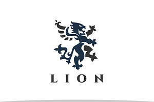 Lion Heraldry Logo Template