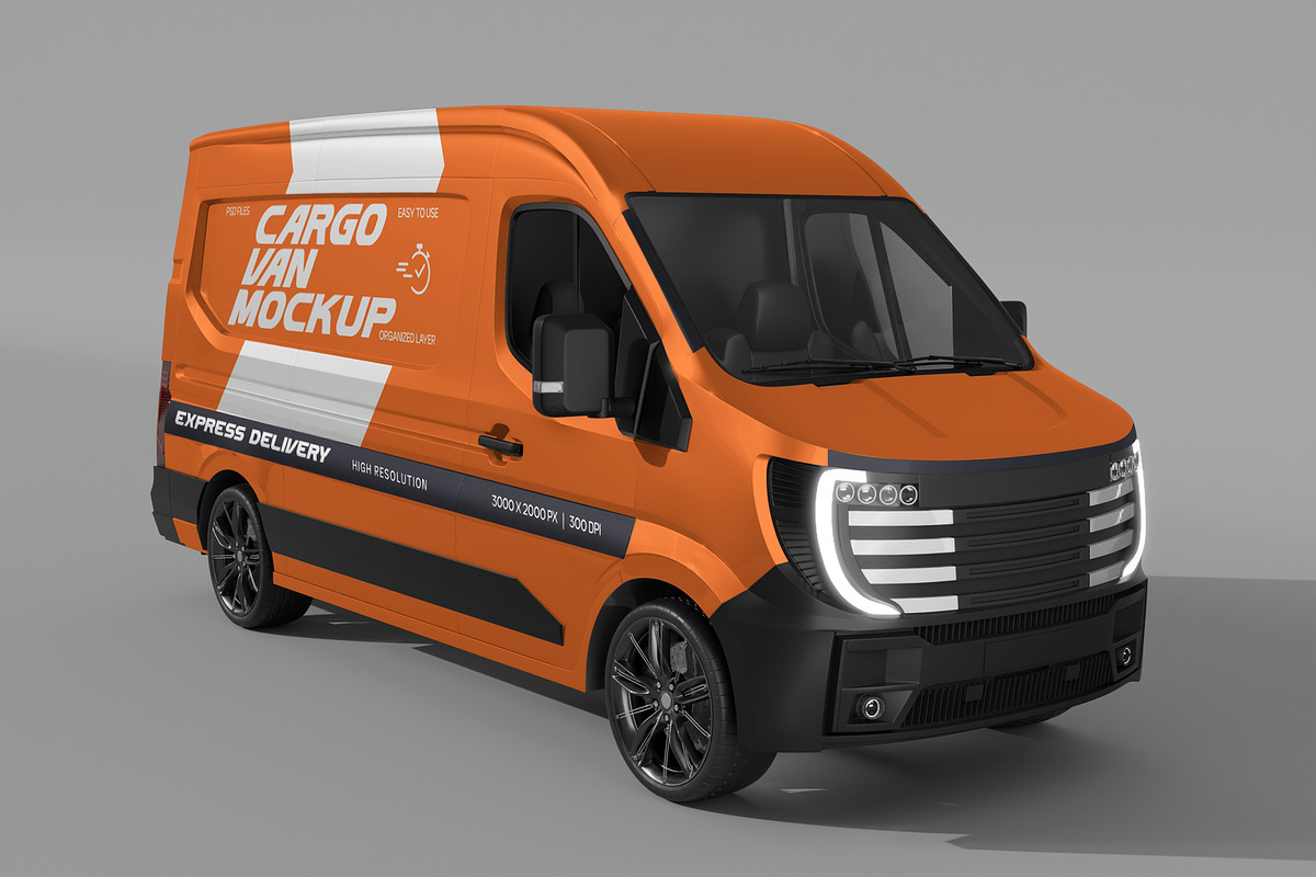 Cargo Van Mockup, an Advertising Mockup by Nathatype (Photo 6 of 9)