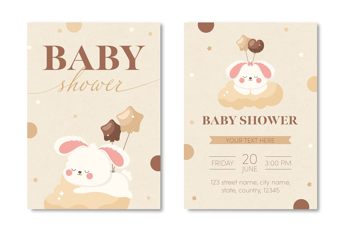 Minimalist Baby Shower Card, a Templates & Theme by studiogstock (Photo 1 of 3)