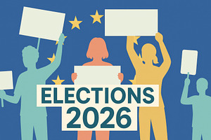 Elections 2026 graphic with people h, a Photo by Dvoevnore photos