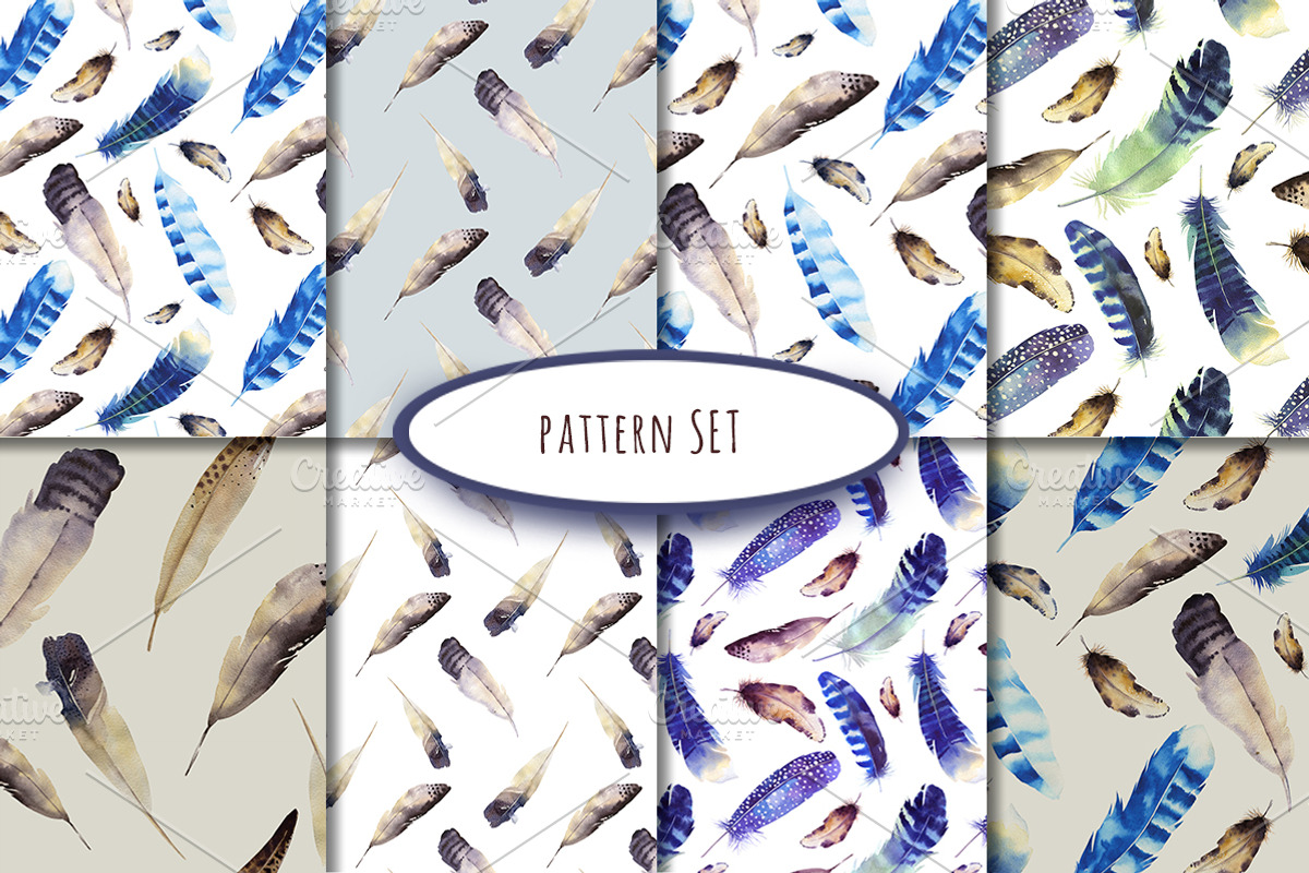 Watercolor BOHO feather DIY_4, an Object Graphic by Peace ART (Photo 7 of 7)