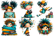 Whimsical Christmas Girl Clipart, an Illustration by Pixels.Craft (Thumbnail 4 of 5)