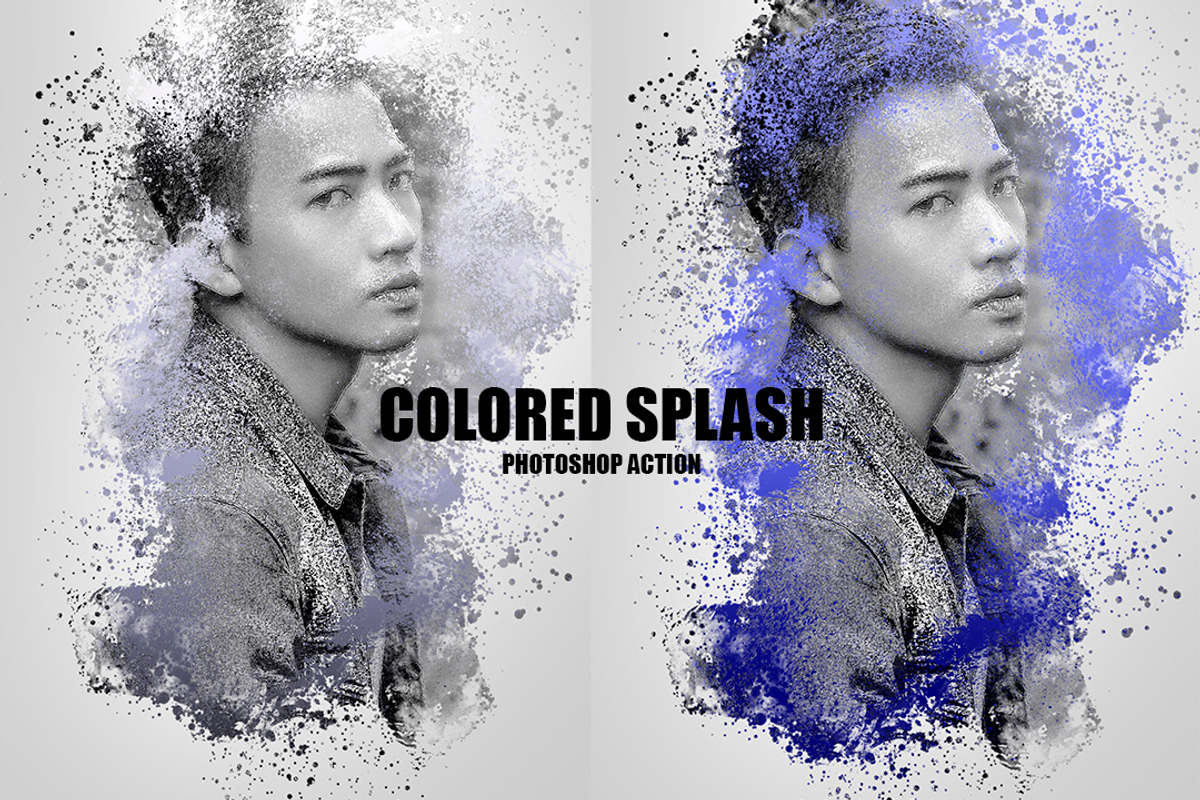 Colored Splash Photoshop Action, an Action Add-On by Grishka89 (Photo 1 of 8)
