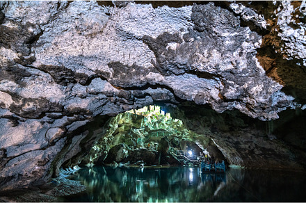 Underground lake at the Three Eyes, a Nature Photo by Leonid Andronov