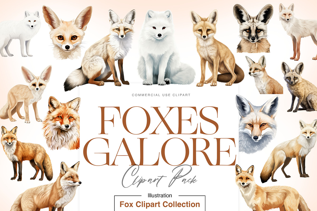 Fox Illustration Clipart, Arctic Fox, an Animal Illustration by BrushstrokeArtGB (Photo 1 of 9)