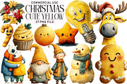 Cute Yellow Christmas Clipart, an Illustration by Daily.Designs (Thumbnail 1 of 5)