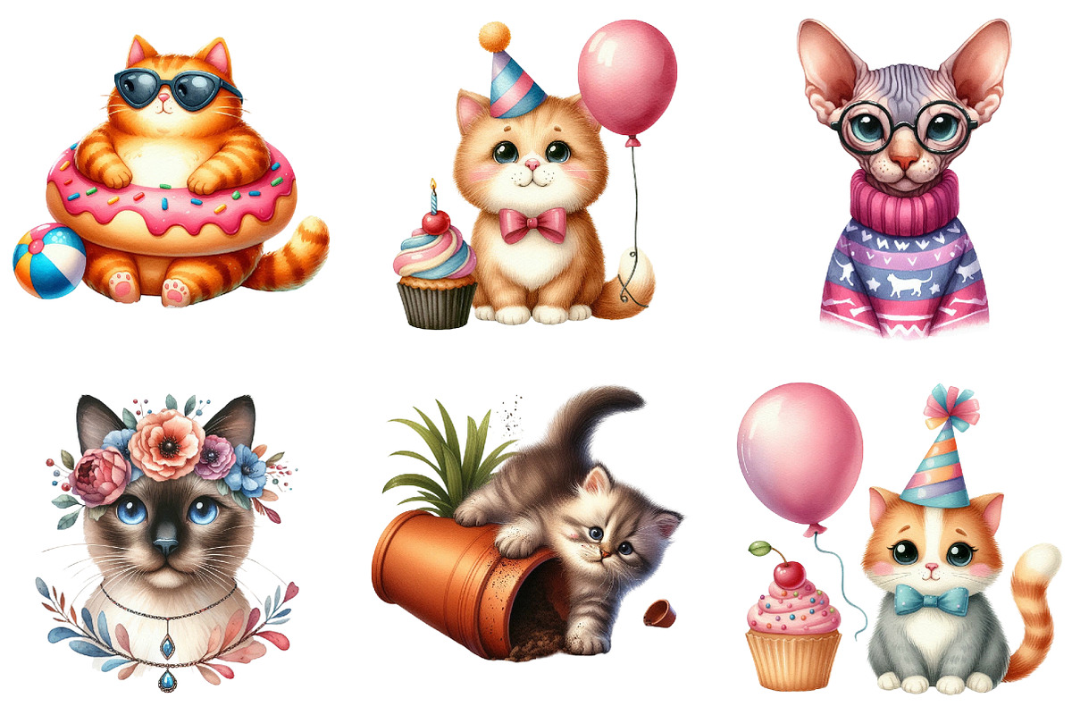 Cat Clipart, Animal Clipart, Pet Png, an Illustration by DreamArtGraphic (Photo 4 of 5)