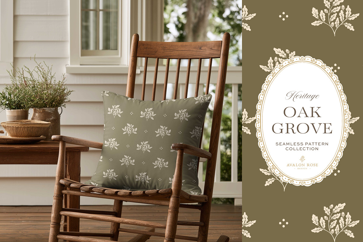 Oak & Acorn Autumn Patterns - Olive, a Pattern Graphic by Eclectic Anthology (Photo 8 of 13)
