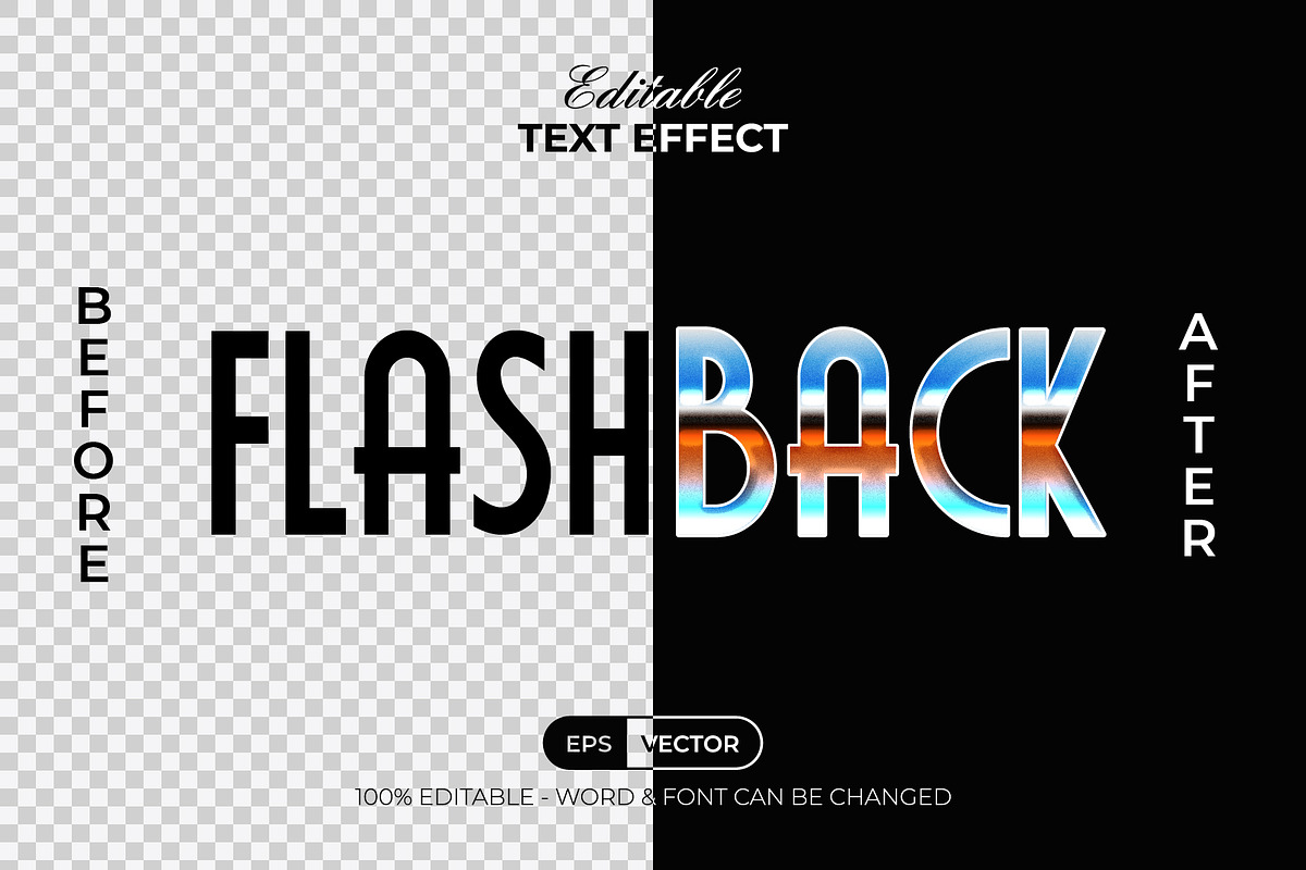 Flashback Text Effect Retro Style, a Layer Style Add-On by Mockmenot