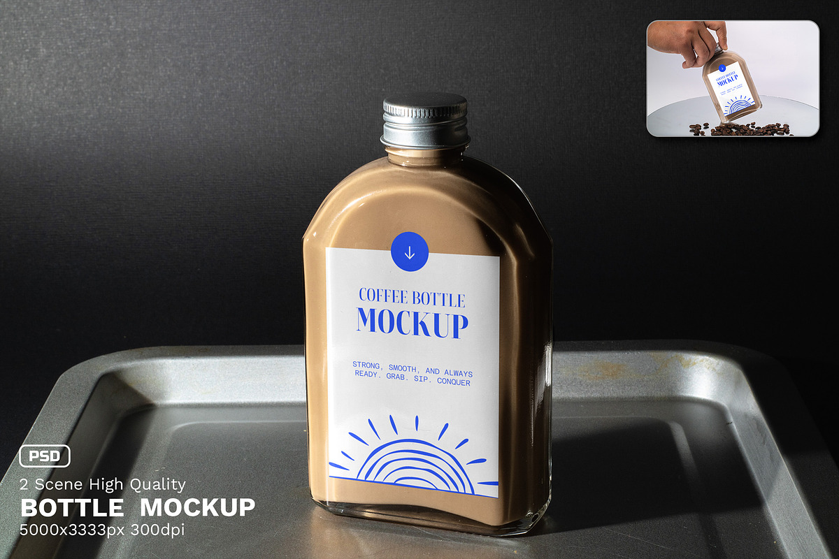 Cold Brew Bottle Mockup - VOL 2, a Packaging Mockup by Simetrica Labs (Photo 1 of 3)