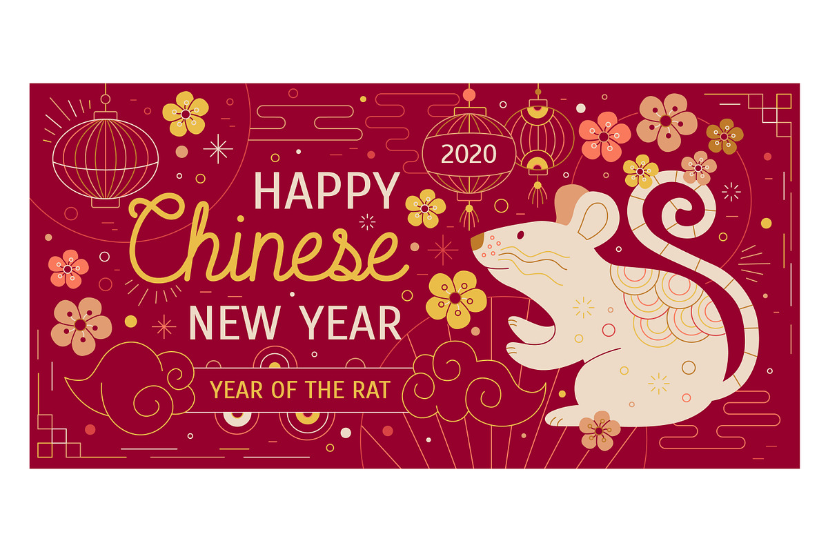 Chinese New Year 2020 banners, an Animal Illustration by Good Studio (Photo 2 of 4)
