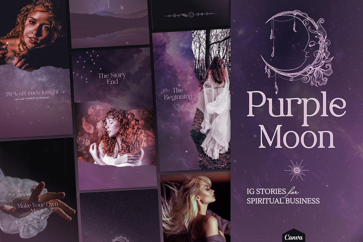 Purple Spiritual Instagram Stories, a Social Media Template by Under My Cozy Roof (Photo 1 of 9)