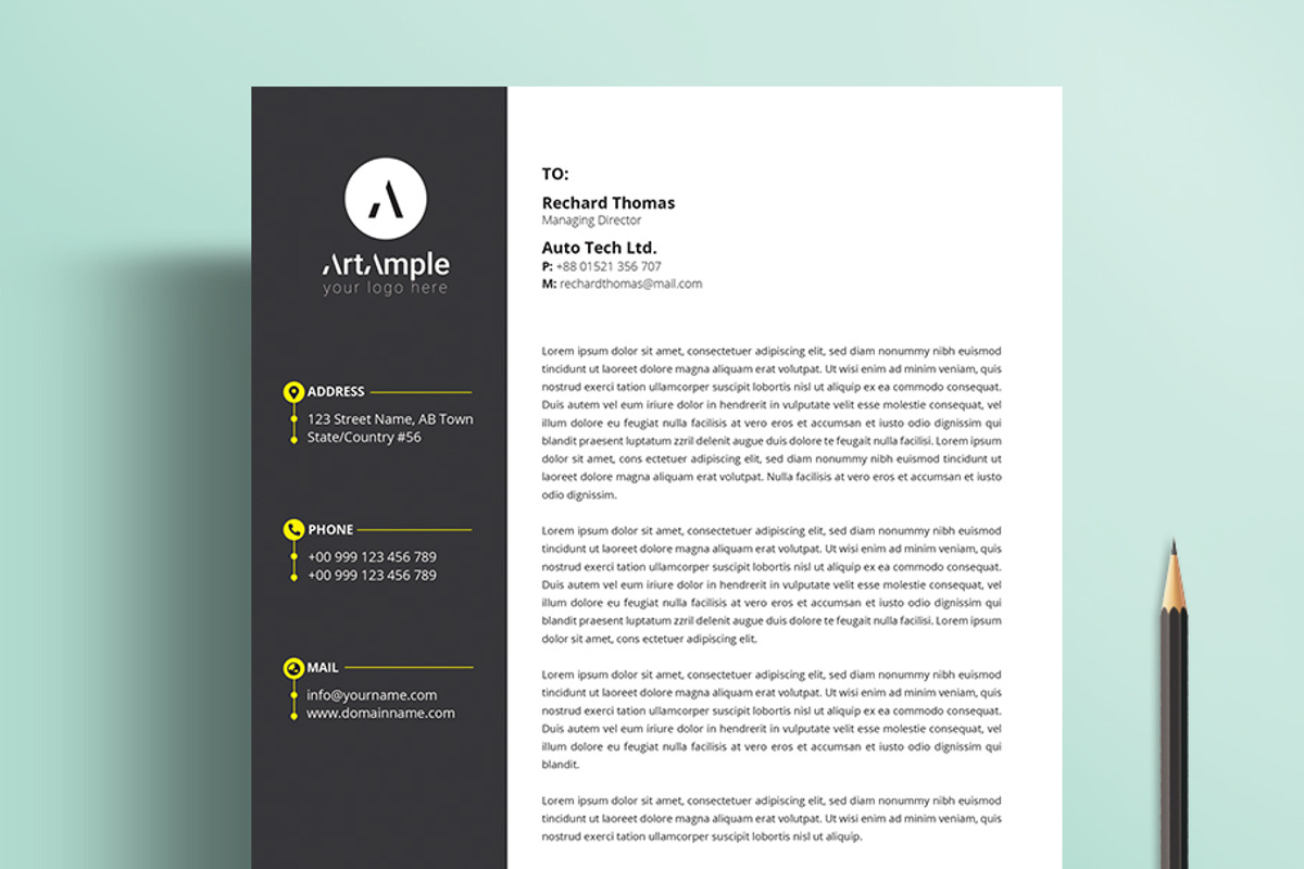 Letterhead bundle, a Stationery Template by art_ample (Photo 7 of 7)