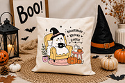 Cute Halloween Ghost with Coffee PNG, a Seasonal Illustration by Designworld (Thumbnail 3 of 4)
