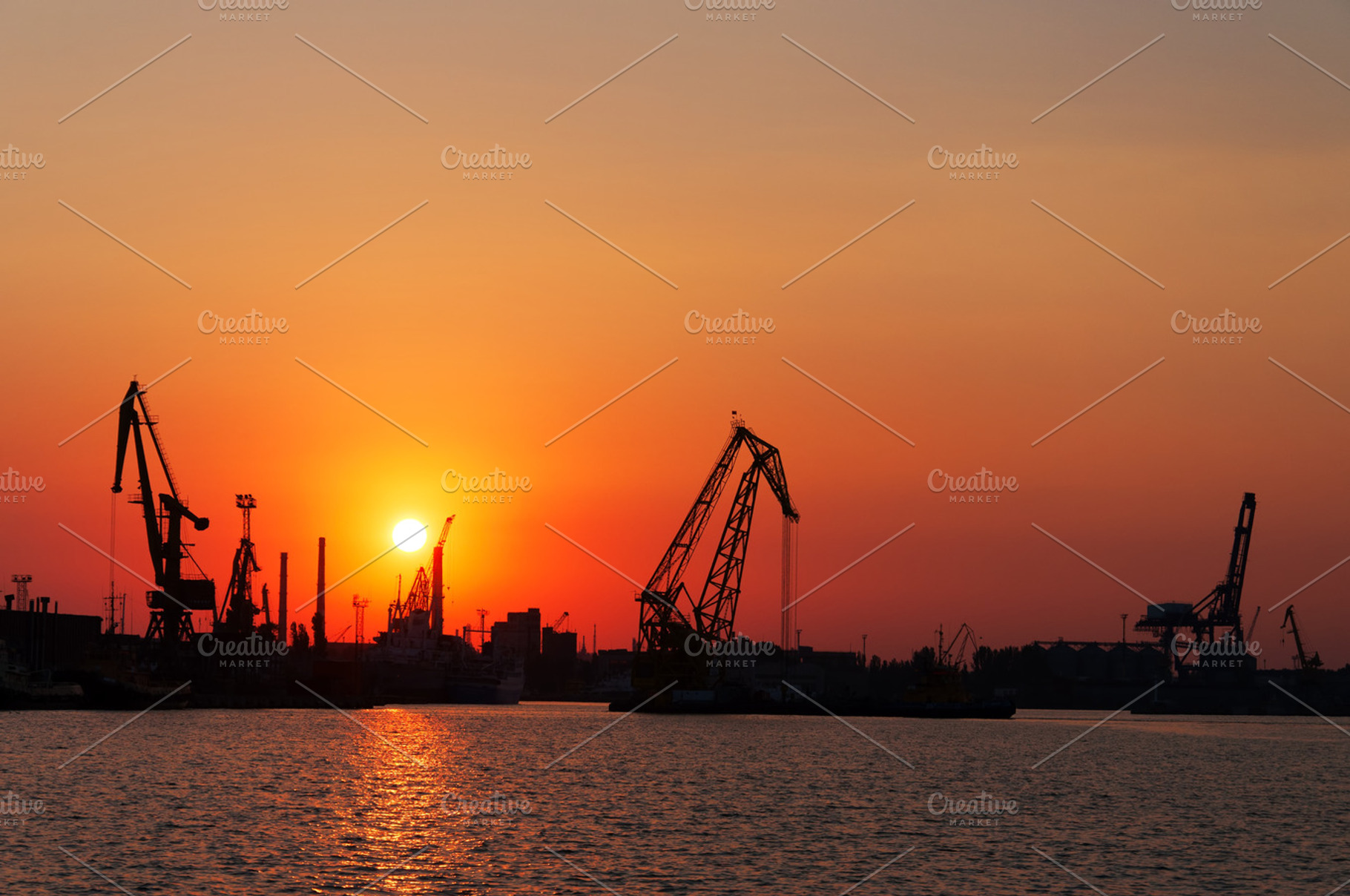 Red Sunset In Seaport
