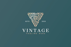 Triangle Letter V Geometric Logo, a Branding & Logo Template by Signatoro