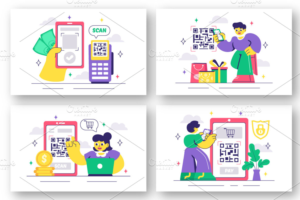 10 Mobile Payment Illustration, a Finance Illustration by denayunebgt (Photo 2 of 4)