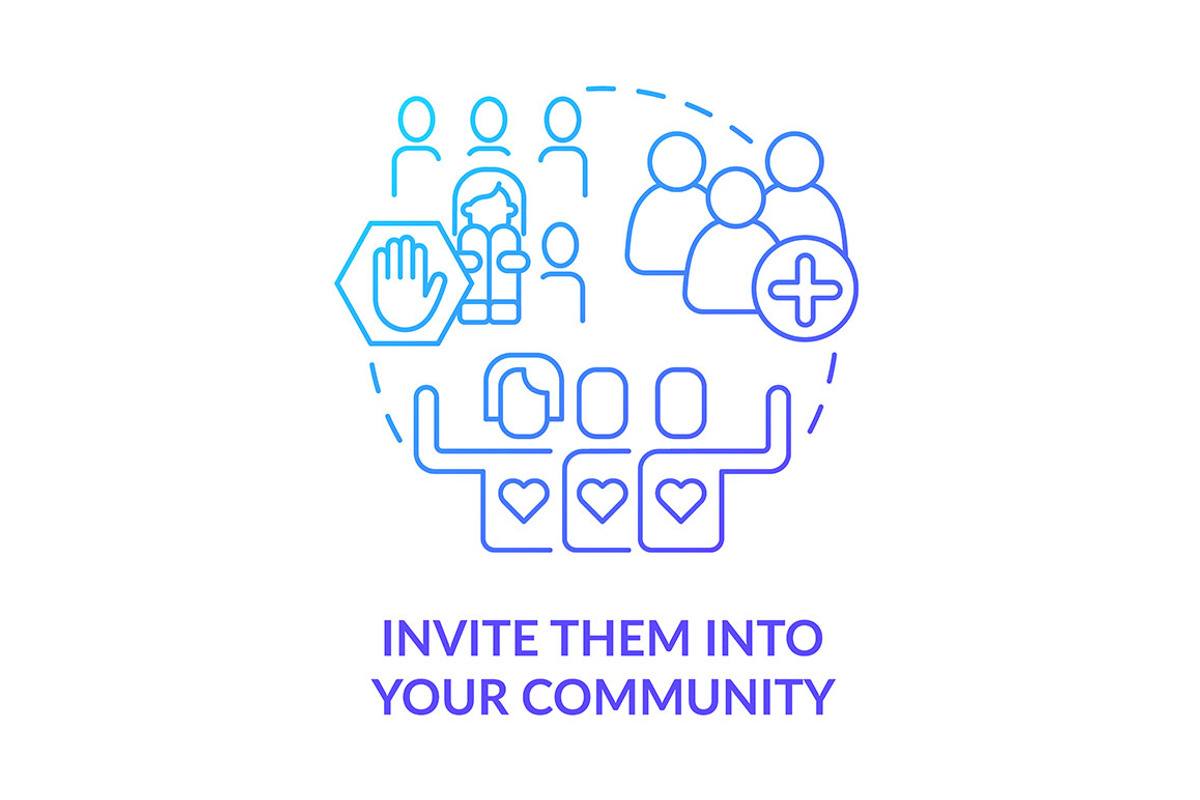 Invite them into your community blue, an Icon by IMG Visuals